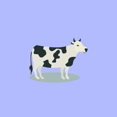 Cow Animal Cartoon Flat Vector