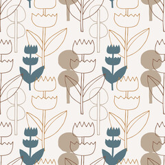 seamless pattern with flowers. vector illustration