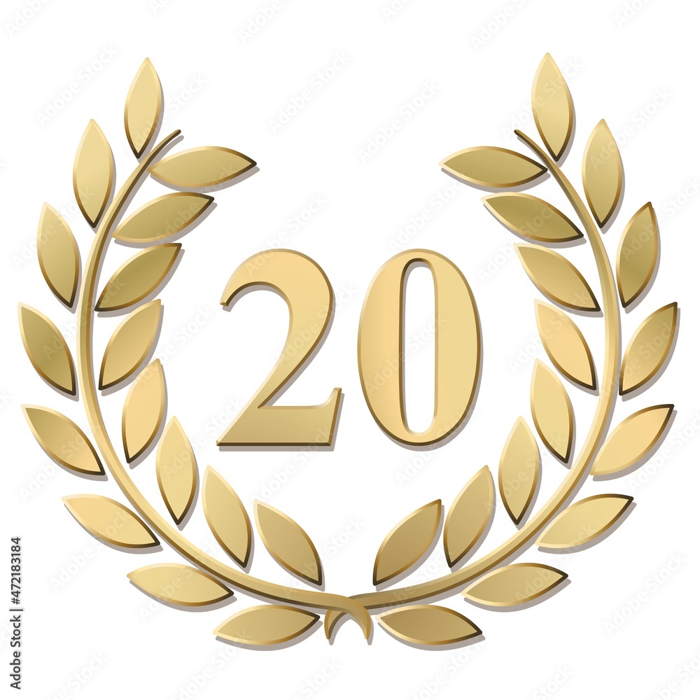 Canvas Prints 3d gold laurel wreath 20 vector isolated on a white background