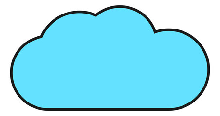 Cloud flat icon. Simple blue sky element