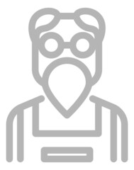 Old man in glasses. Bearded senior person line icon