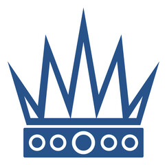 Blue crown. Royal hat. Prince or princess symbol