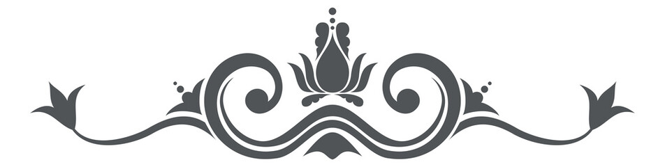 Decorative ornament header. Luxury floral frame element