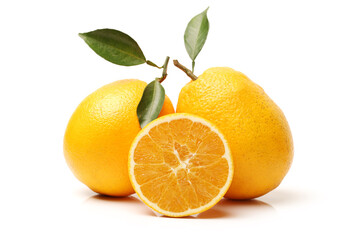 Orange fruit on the white background