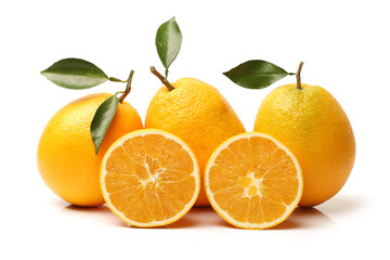 Orange fruit on the white background