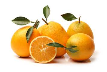 Orange fruit on the white background