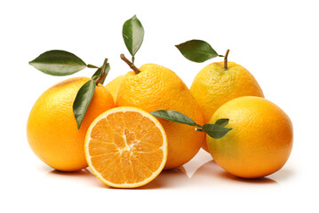 Orange fruit on the white background