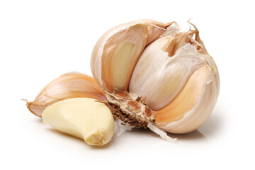 garlic isolated on white