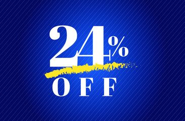 24% off tag twenty four percent discount black friday sale white letter blue gradient  background