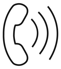Phone ring icon. Calling symbol. Telephone with sound lines