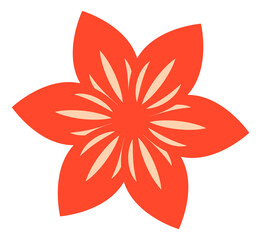 Flower icon. Red petals in simple modern style
