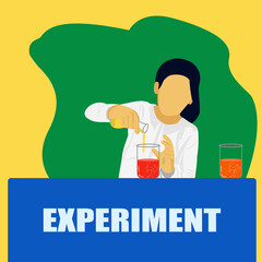 Girl Experimenting with Color - Illustration Vector