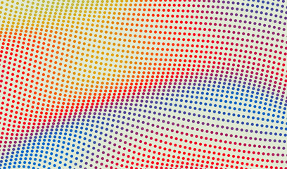 Halftone gradient background. Vibrant trendy texture, with blending colors. Cover design template. 3d network design with particles. Can be used for advertising, marketing, presentation.