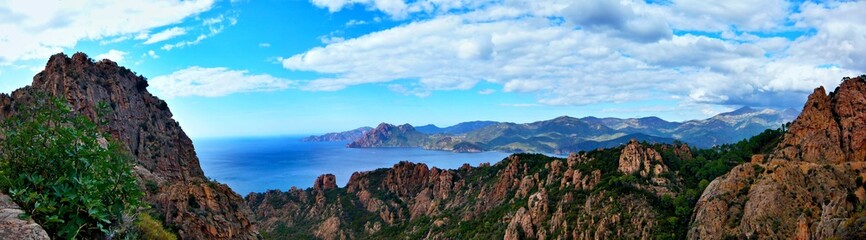 Fototapeta na wymiar Corsica-panoramic outlook at the Calanche