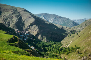 Obraz premium Ancient village in the Caucasus mountains in Dagestan