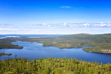 Landscapes overlooking the lake. Kola Peninsula, Arctic Circle, Russia