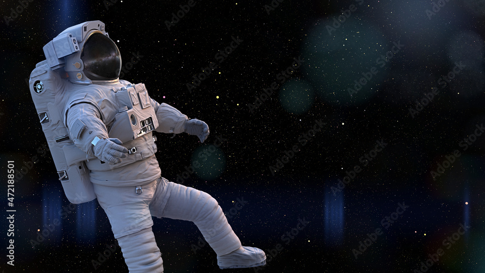 Wall mural astronaut in empty space