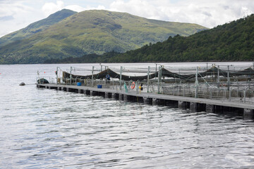 fish farm on Lake Linnhe in Fort William, Scotland.