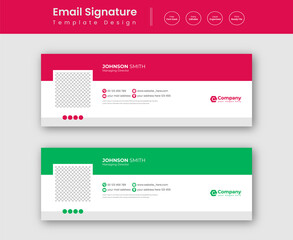 Creative business email signature template or email footer and personal social media cover Premium Vector