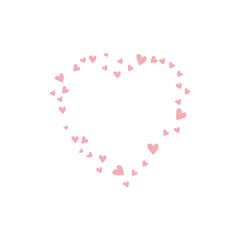 Pink frame with hearts. Vector