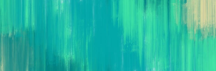 Abstract background painting art with green turquoise paint brush for holidays poster, banner, website, or presentation design.