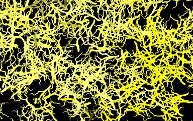 Dark Yellow vector natural artwork with branches, leaves.