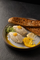 Beautiful food. Delicious  with croutons. Tasty chicken snack