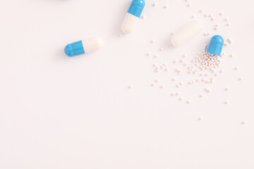 pills capsules close up isolated in white background