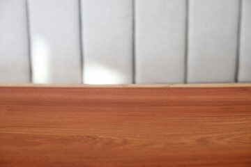 Wood table with white background