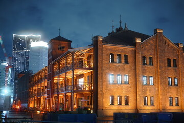 横浜赤レンガ倉庫の夜景