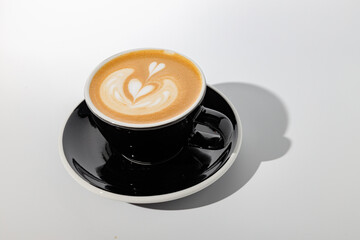 Italian espresso coffee drink with warmed milk