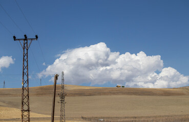 power lines in the sky