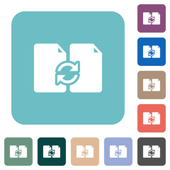 Swap documents solid rounded square flat icons