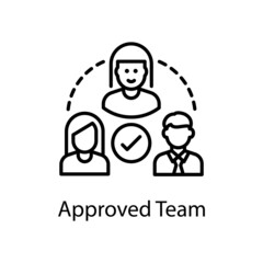 Approved Team vector outline Icon Design illustration. Web And Mobile Application Symbol on White background EPS 10 File
