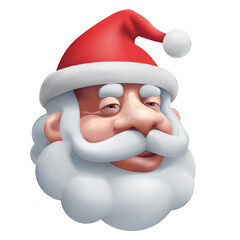 Santa Claus head isolated on white background cartoon vector illustration
