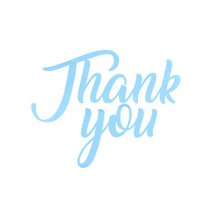 Obraz premium Handwritten vector lettering thank you watercolor 