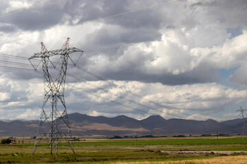 power lines in the field