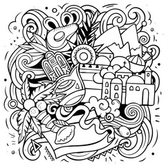 Israel cartoon vector doodle illustration