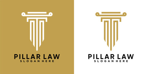 Printpillar law logo design with style and cretive concept