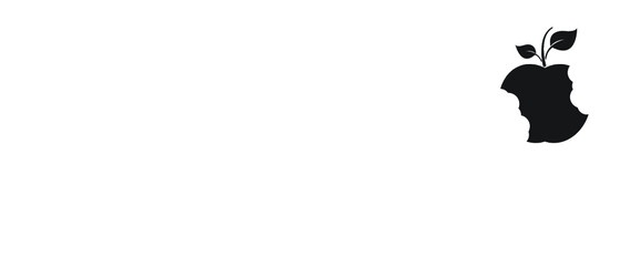 Bitten apple logo. Flat design style