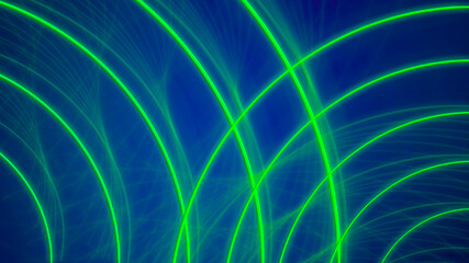 green neon circles. on a dark blue background. abstract backgrounds. for text and presentations