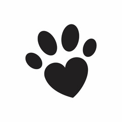 Animal,paw symbol flat sign isolated on white background