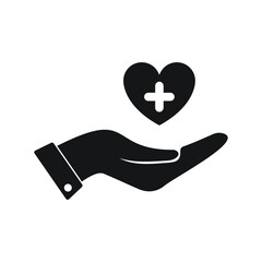 Health insurance, heart care, heart health icon