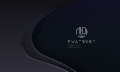 Black gorgeous background with gradient, curved gray curtain