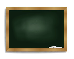 Blackboard with wooden frame isolated on a white background