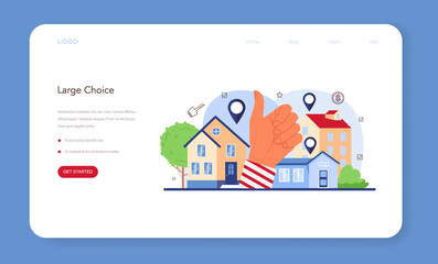Real estate industry web banner or landing page. Idea of wide selection