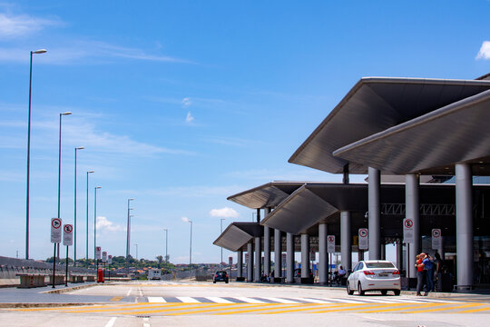 Guarulhos International Airport, Sao Paulo , Brazil - November 16, 2021: Terminal 3 of the Sao Paulo international airport Guarulhos, also know as Cumbica