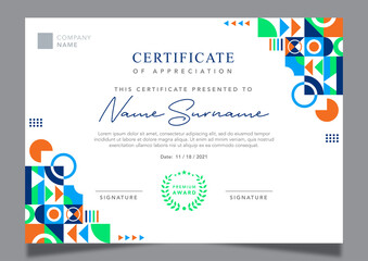 Abstract modern certificate of appreciation template