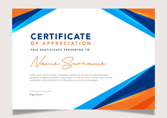 Modern certificate of appreciation template design