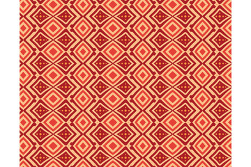 abstract seamless pattern design template use red brick pastel color. Combination of square, x cross, and circle cross on elements. Antique Rhombuses palette geometrical shape. 